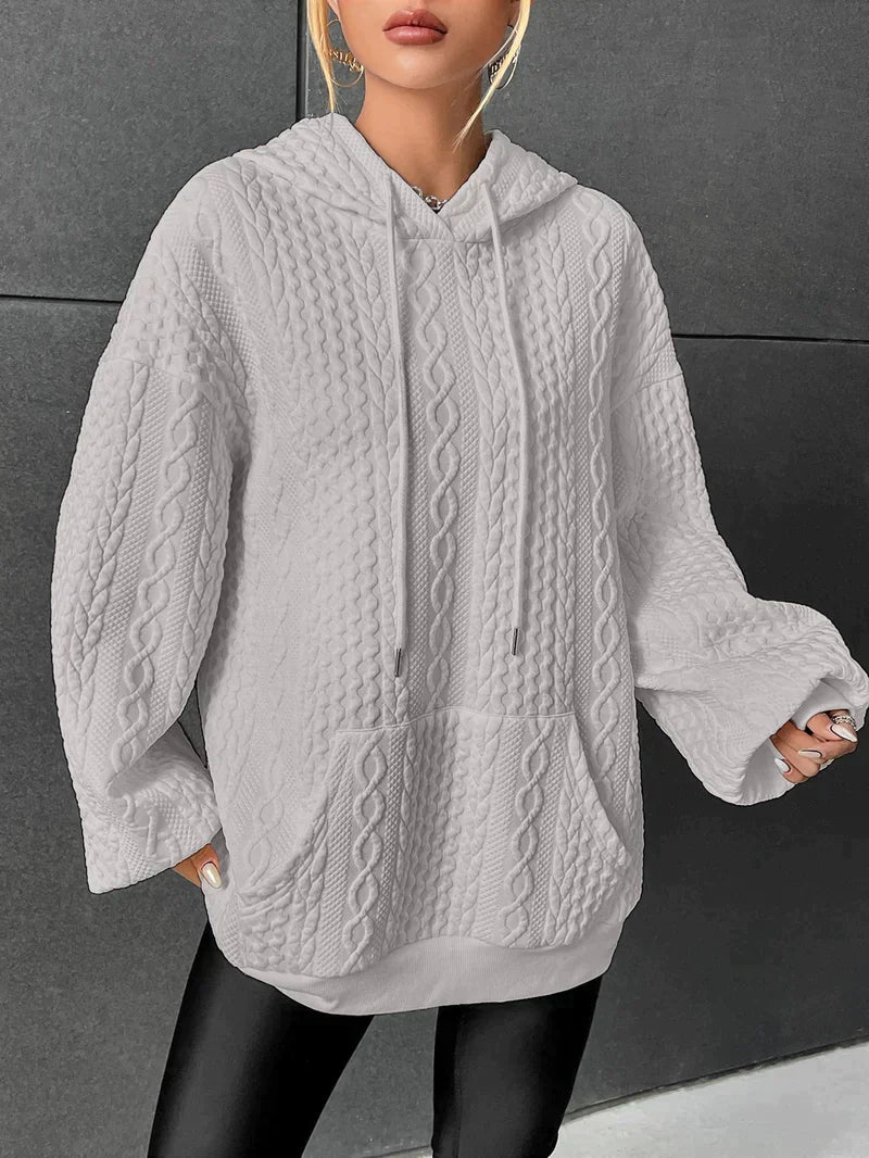 Übergroßer Pullover Kapuze Kordelzug Oversized