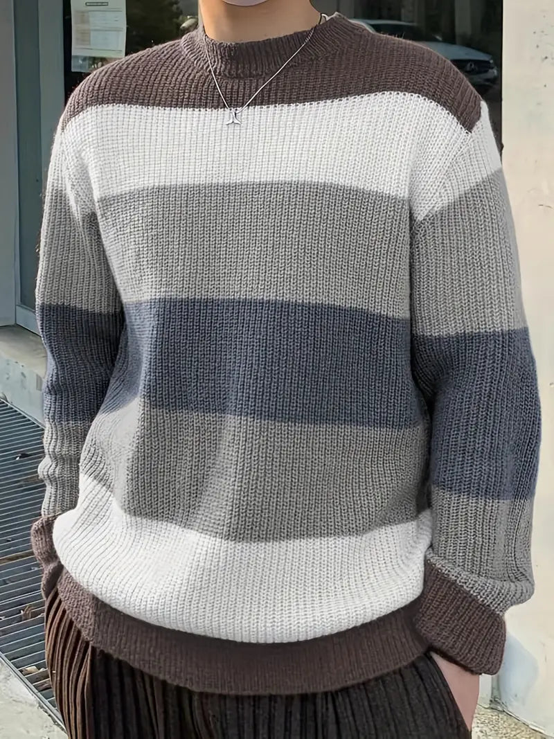 Herren Pullover Retro Style Grau - IdealeKleiden