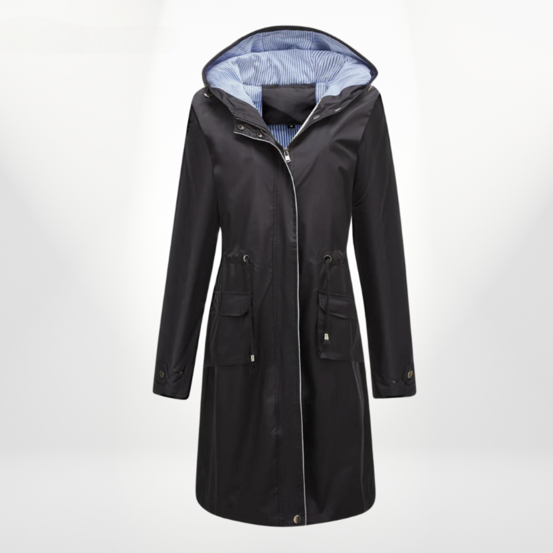 Damen Wintermantel Kapuze Mittellang Elegant