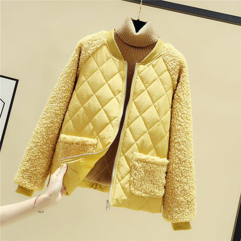 Damen Steppjacke Teddyfutter Warm und Praktisch