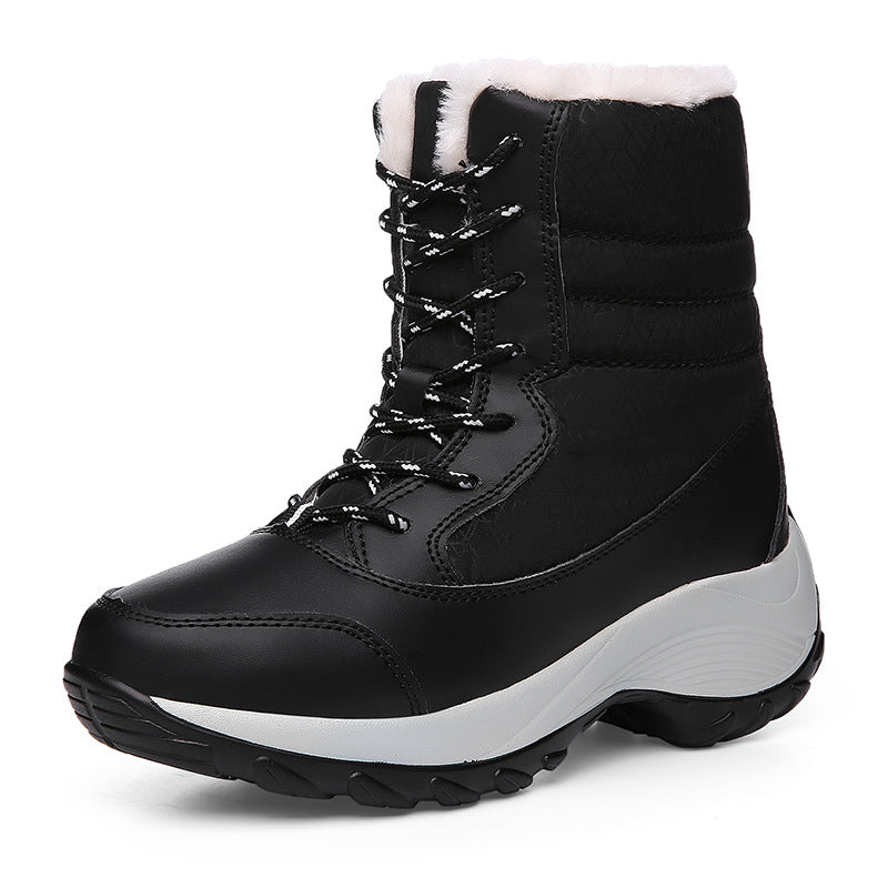 Wasserdichte Leder-Stiefeletten Damen Winter