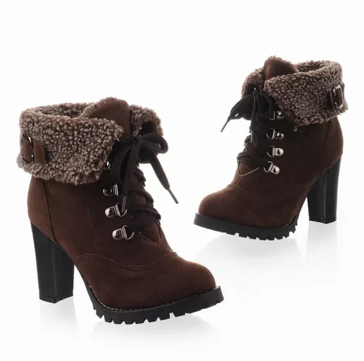 Winterstiefel Damen Hoch Absatz Stylisch