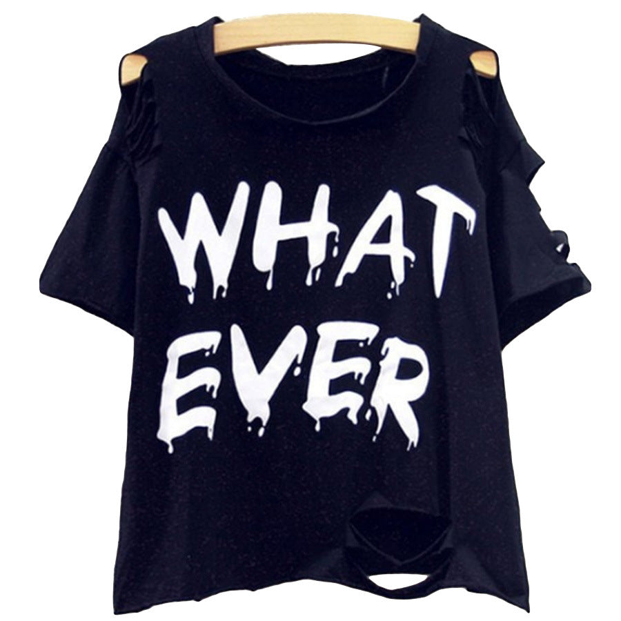 Damen Oversized T-Shirt Großzügig Cut-Out Ärmel Modern