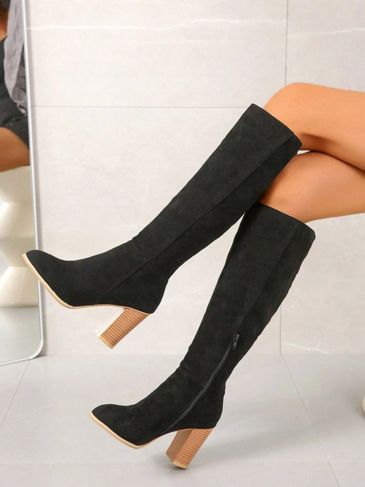 Kniehohe Damenstiefel Warm Winterstil