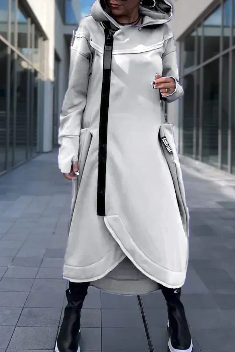 Langes Hoodie Kleid Moderner Stil