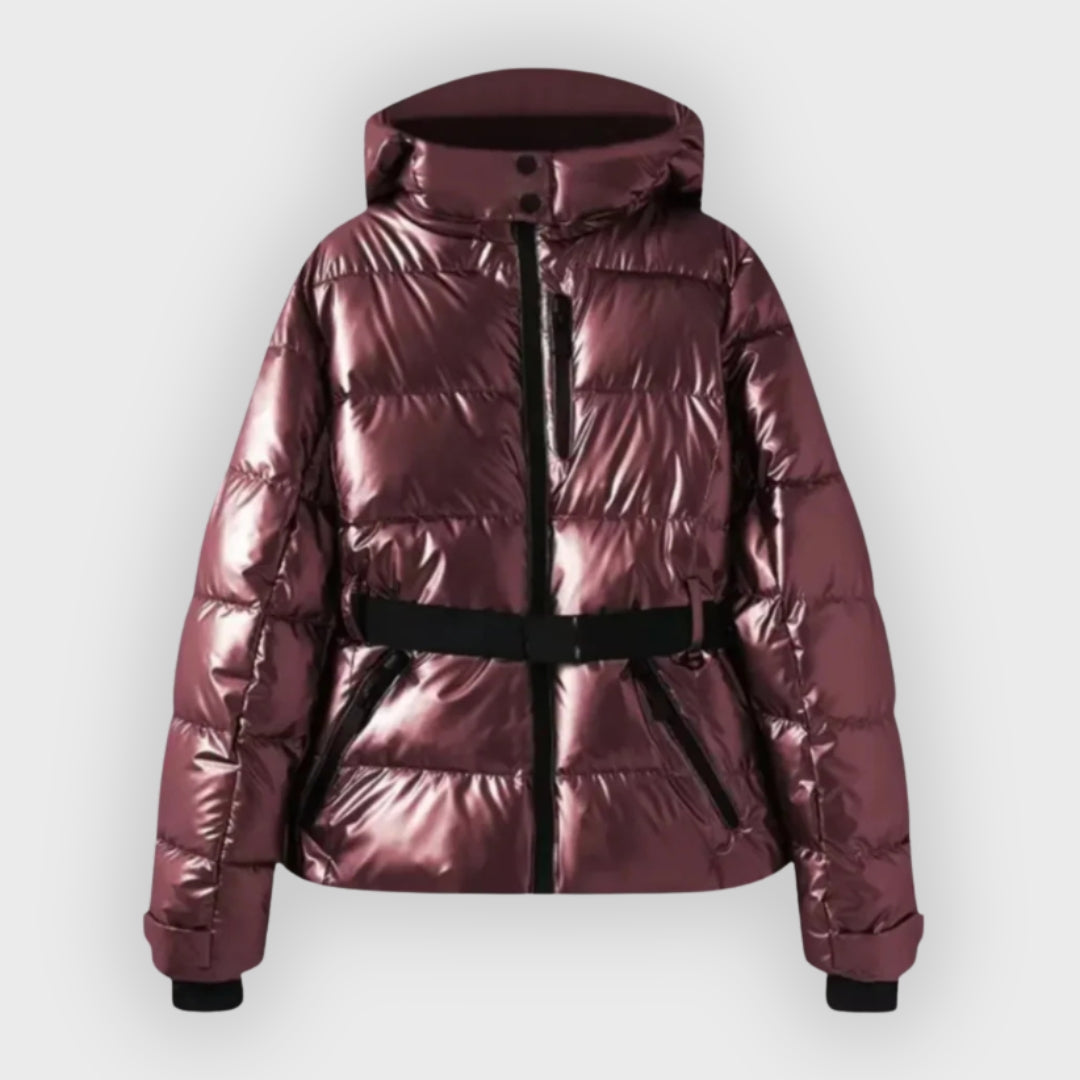 Damen Pufferjacke Mit Gürtel Stylisch