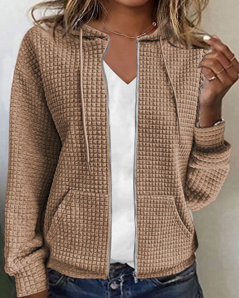 Damen Hoodie Bequem Zip Up