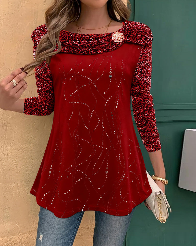 Leopard-Oberteil Frauen Trendy