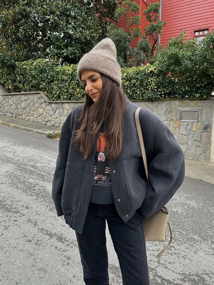 Weiche Herbstjacke Kunstpelz Fleece Damen - IdealeKleiden
