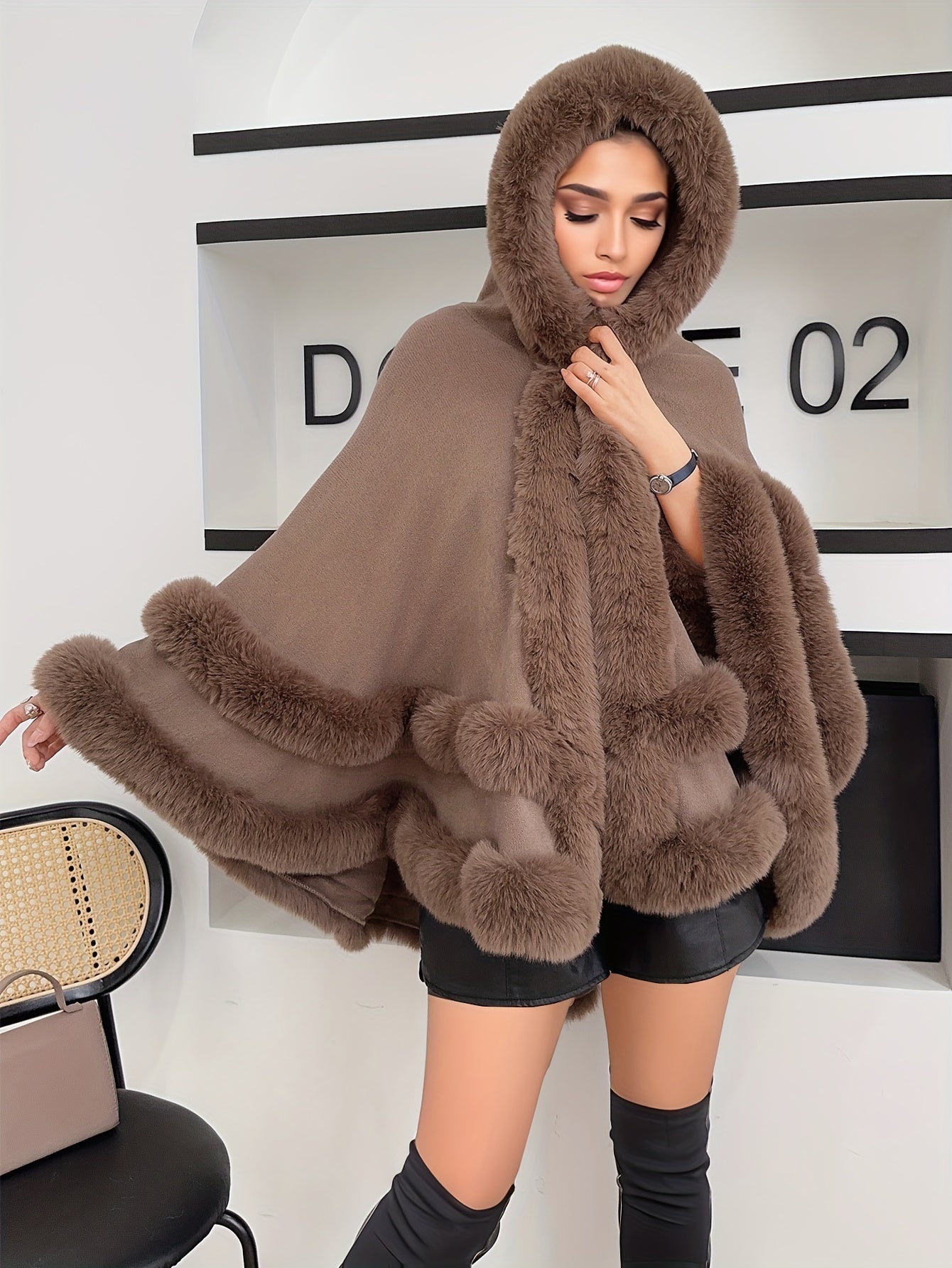 Weiche Oversized Frauenjacke Faux Fell Mantel