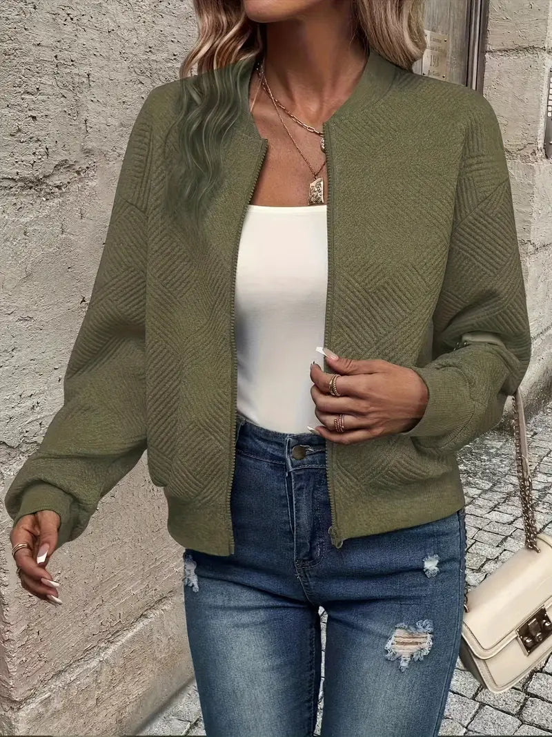 Damen Strickjacke Reißverschluss Modern Schnitt
