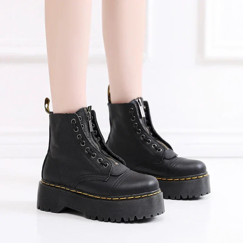 Modische Lederstiefel Damen - IdealeKleiden