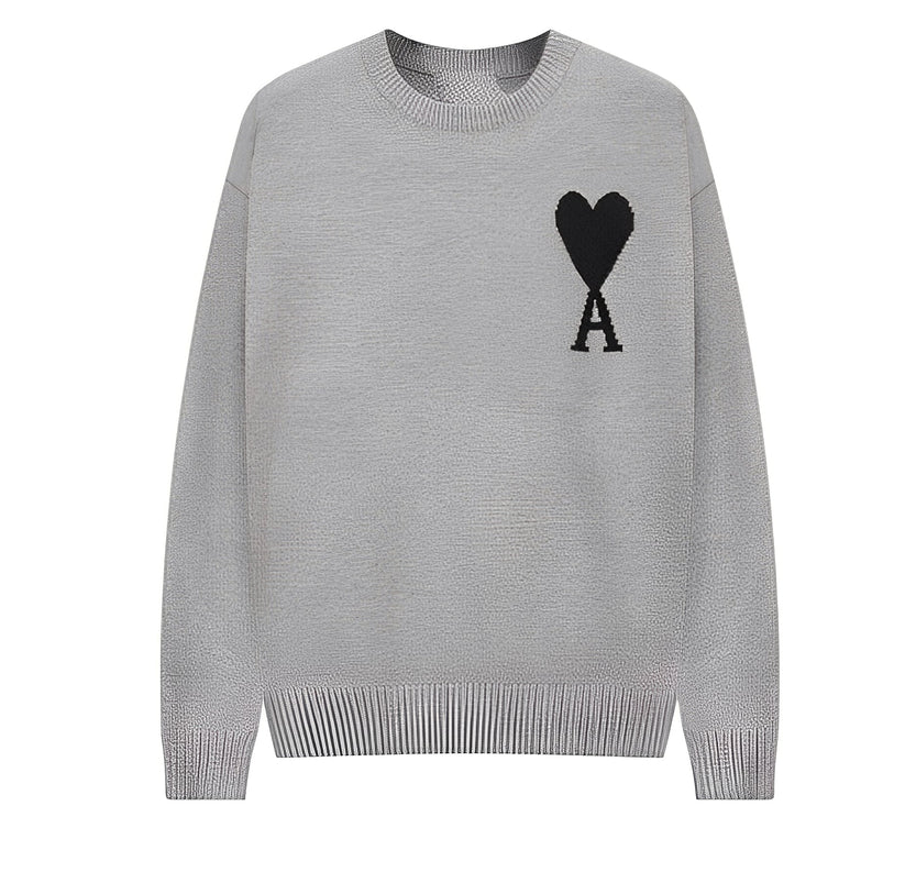 Einfacher Bestickter Pullover Herren