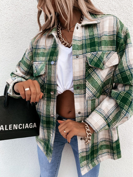Große Overshirt Flanell Karomuster Lässig