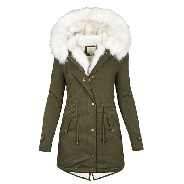 Eleganter Damen Wintermantel Luxus Futter