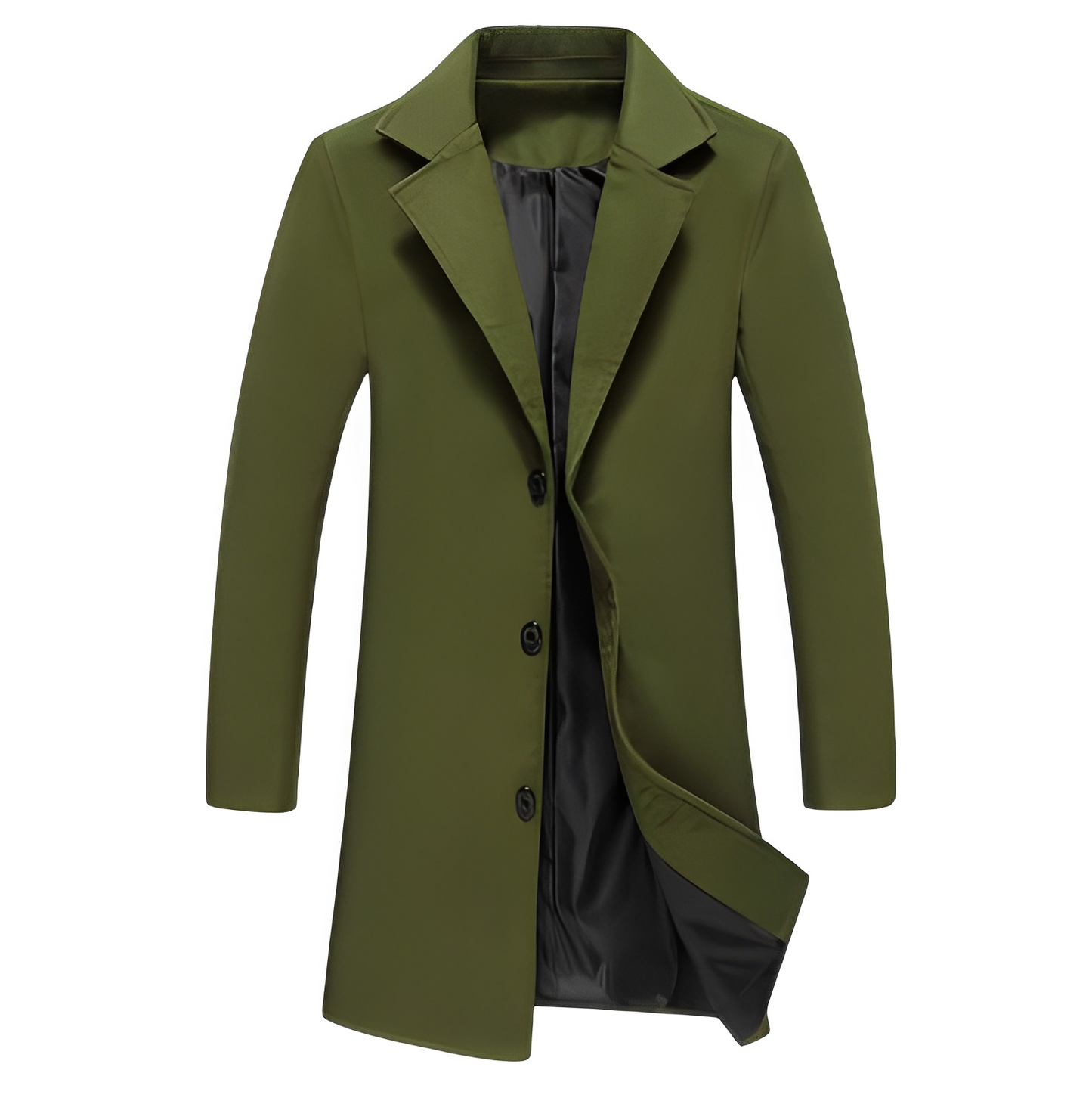 Eleganter Herren Wintermantel Wolle Schwarz