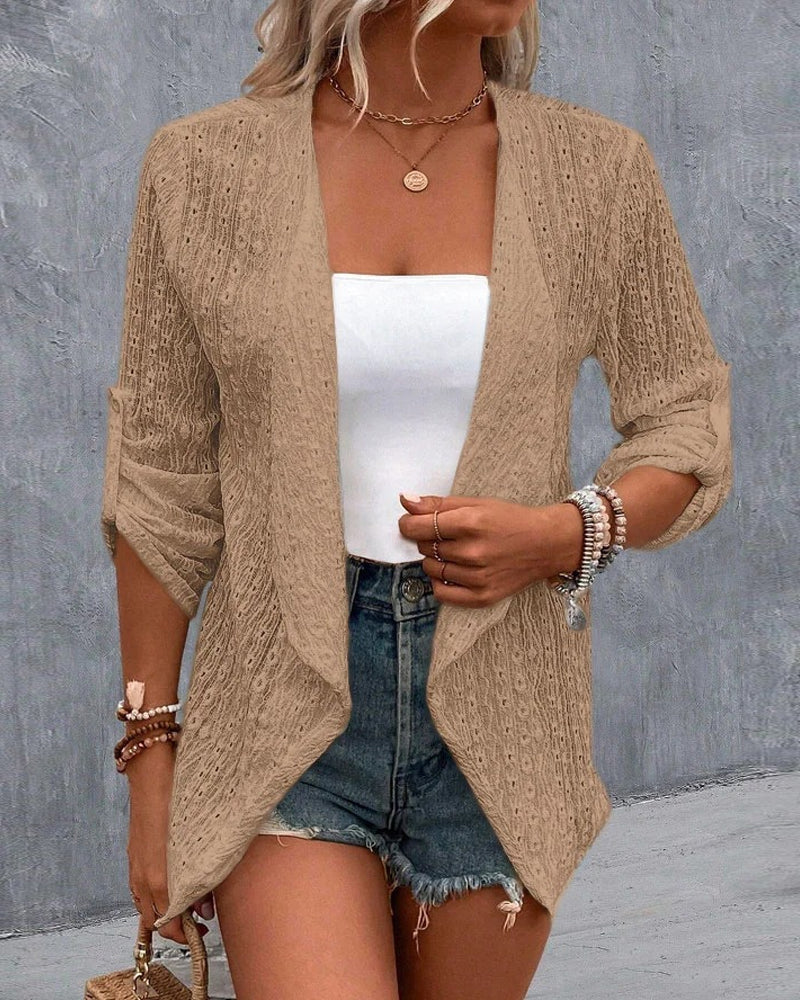 Elegante Strickjacke Damen Modern Einfarbig