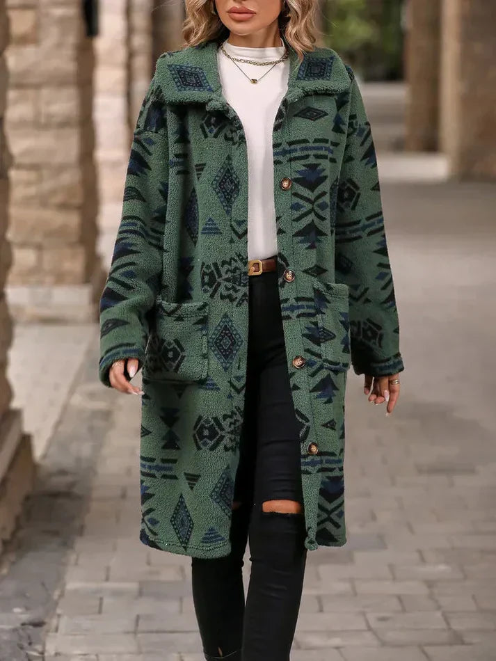 Wintermantel Damen Stylish Print
