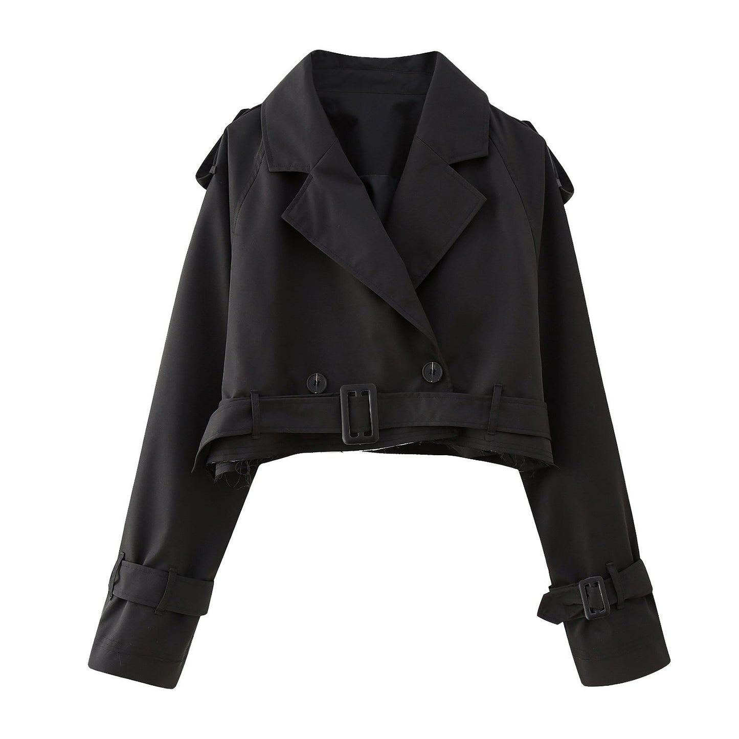 Eleganter Trenchcoat Damen Kurz Modern Gürtel