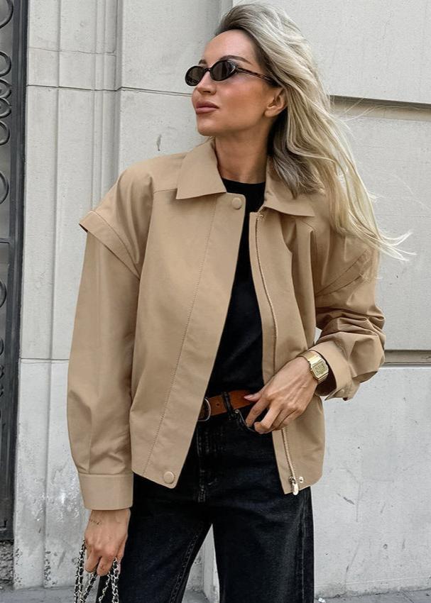 Stilvolle Bomberjacke Französisch Chic Alltag - IdealeKleiden