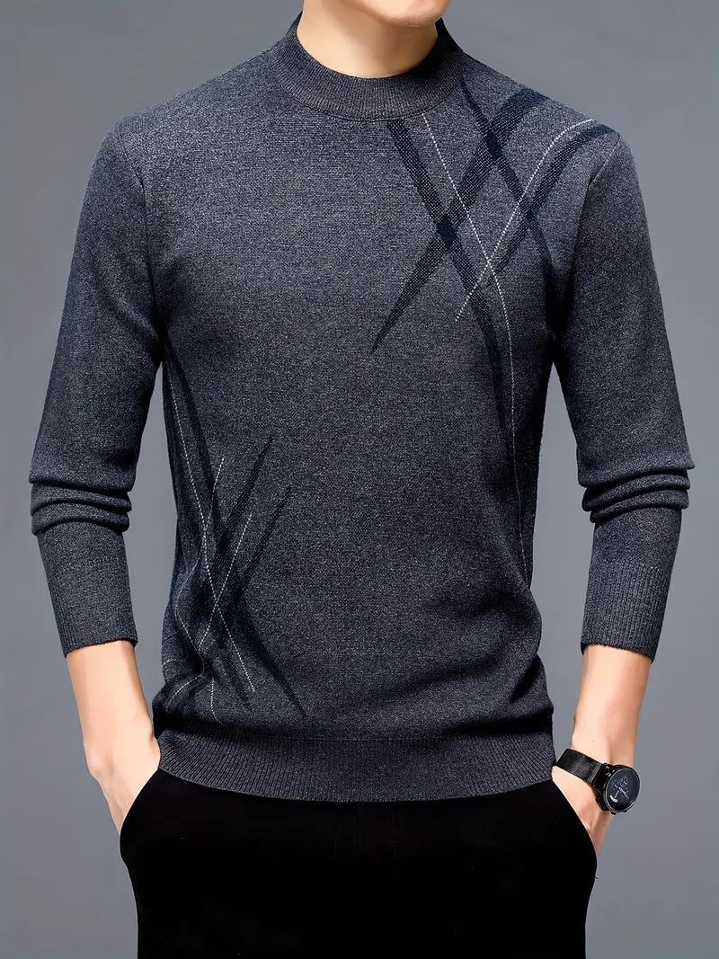 Stilvoller Herren Pullover Geometrisches Muster