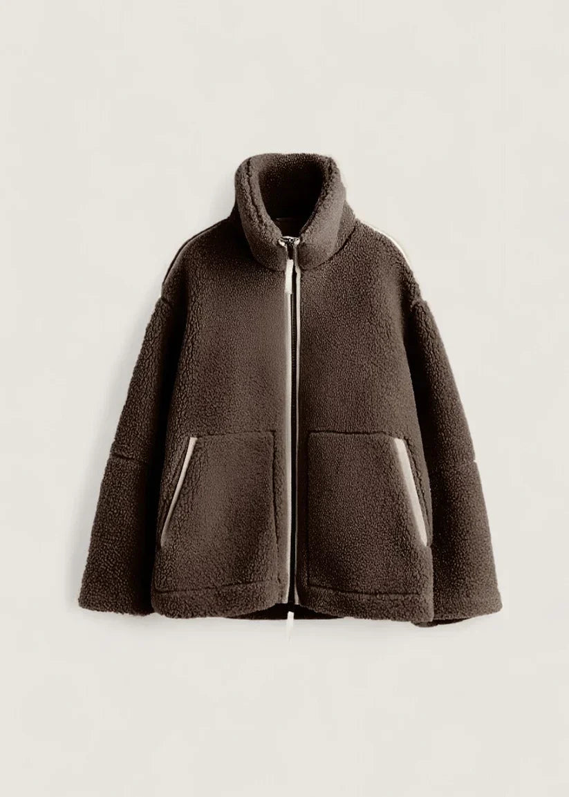 Weiche Fleecejacke Creme Beige