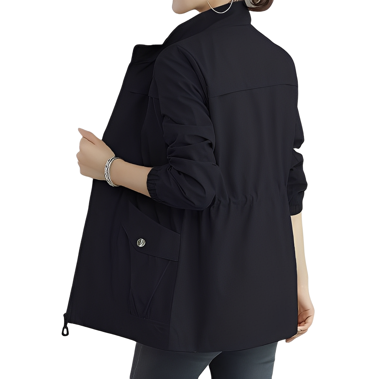 Modische Damenjacke mit verstellbarem Bund