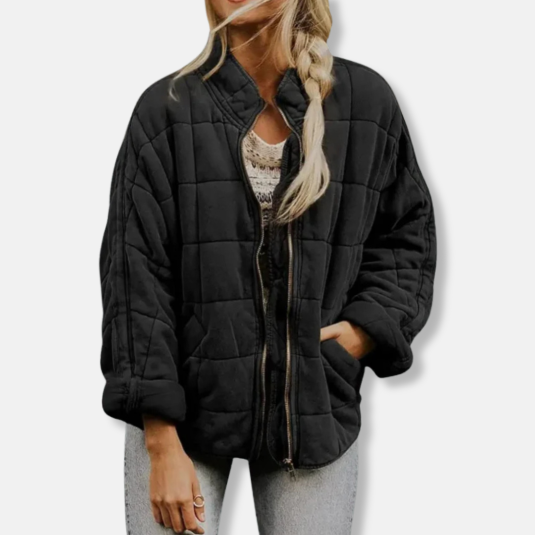 Große Steppjacke Oversized mit Stehkragen