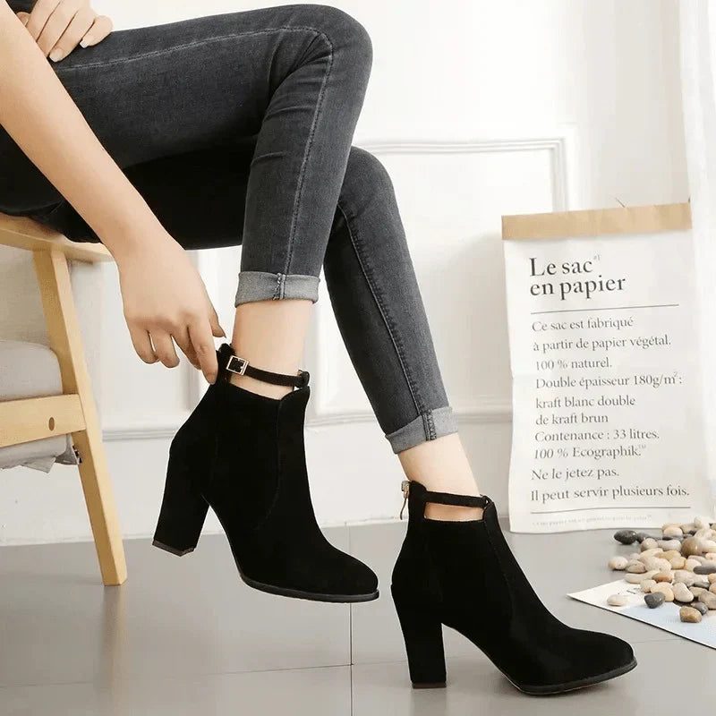 Damen Stiefeletten Hochzeit Blockabsatz Schuhe