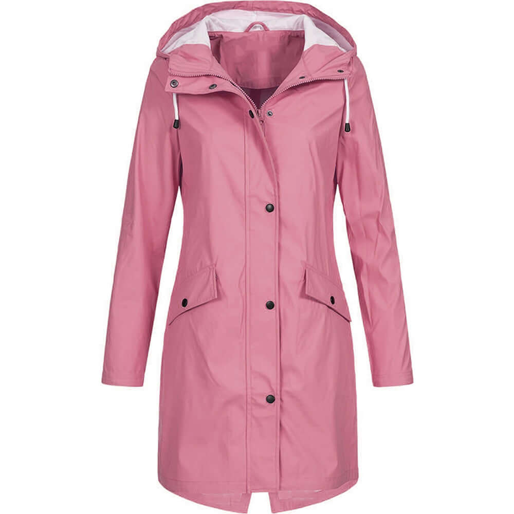Damen Regenmantel Wasserdicht Kapuzenparka