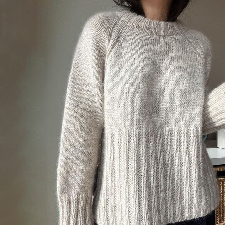 Eleganter Einfarb-Pullover Damen Modern - IdealeKleiden