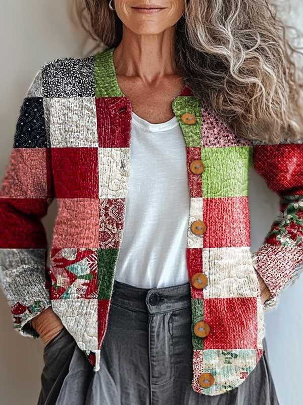 Weihnachtsjacke Klassisch Rot Grün - IdealeKleiden