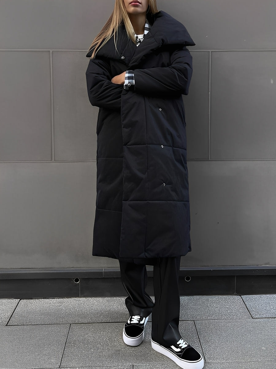 Warme Damenjacke Lang Winter Daunenfutter