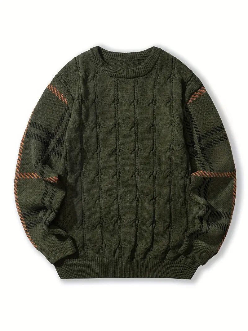 Herren Pullover Karomuster Retro Style
