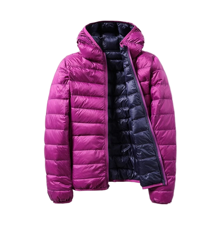 Dünne Frauen Winterjacke Kapuze Puffer Mantel
