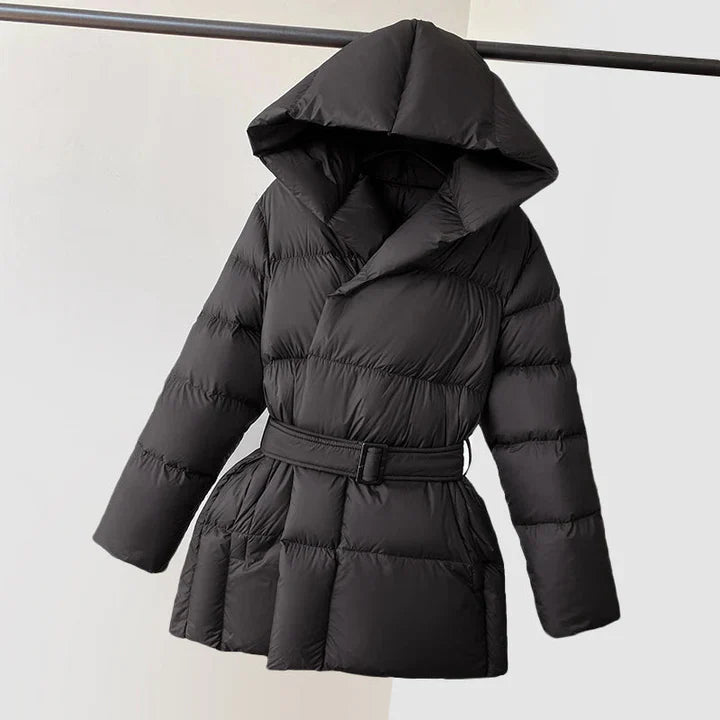 Damen Pufferjacke Warm Kapuze Elegant