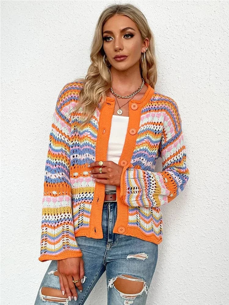 Damenschal Cardigan Leicht Gestrickt Atmungsaktiv