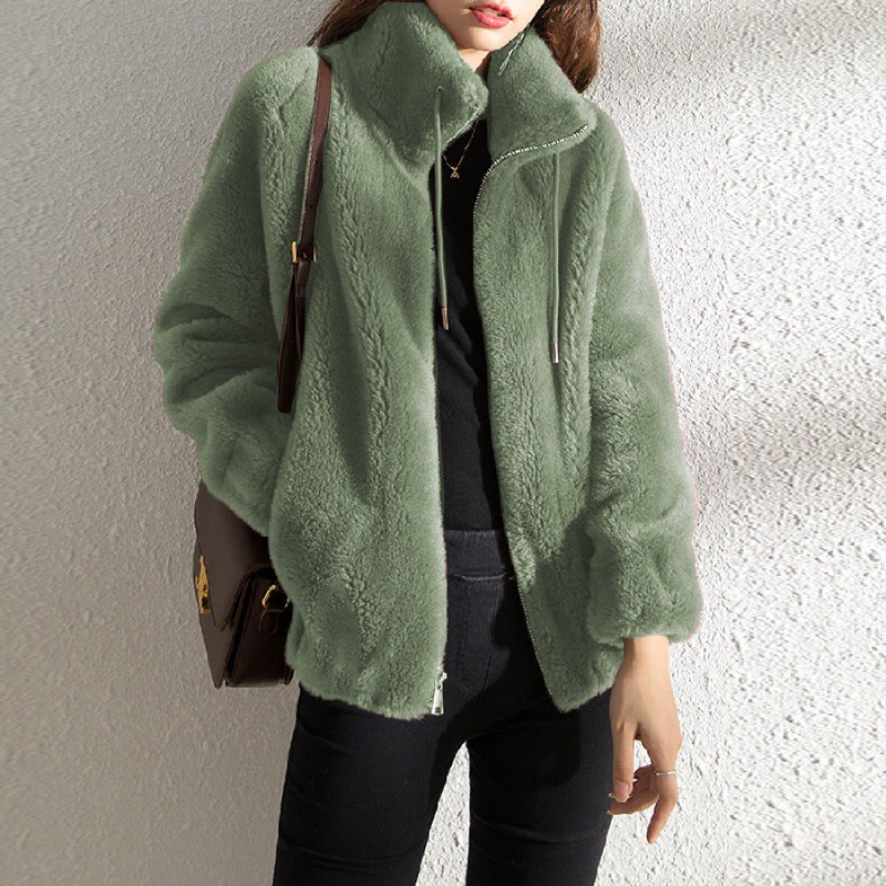 Modische Damen Teddyjacke Soft und Komfortabel