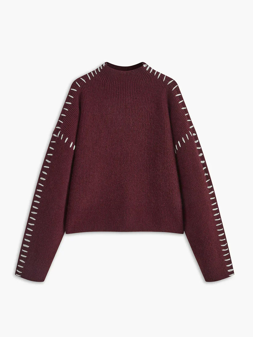 Damen Oversize Pullover Rollkragen Großzügig