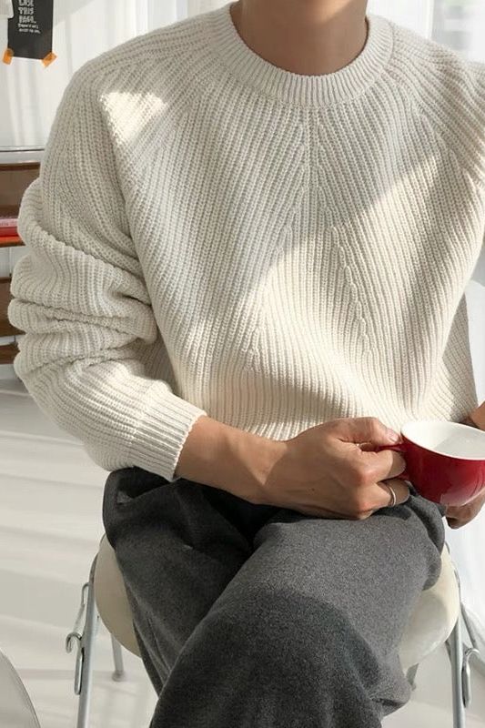Stylisher Herren Pullover mit Rippenmuster