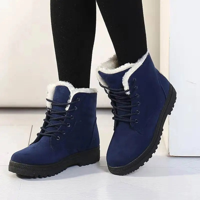 Damen Winterstiefel Schnürschuhe Schneeboot