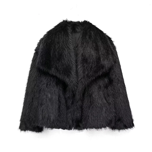 Stylische Damen Winterjacke Kunstfell Mantel