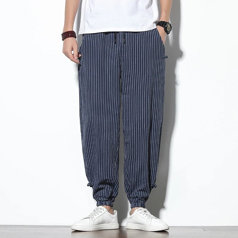 Bequeme Herren-Jogger Pants Streifen-Effekt