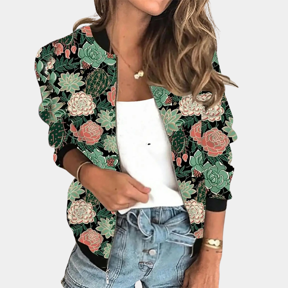 Herbstjacke Damen Trendy Druckdesign