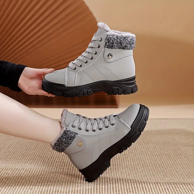 Wasserdichte Winterstiefel Damen Schnürstiefel