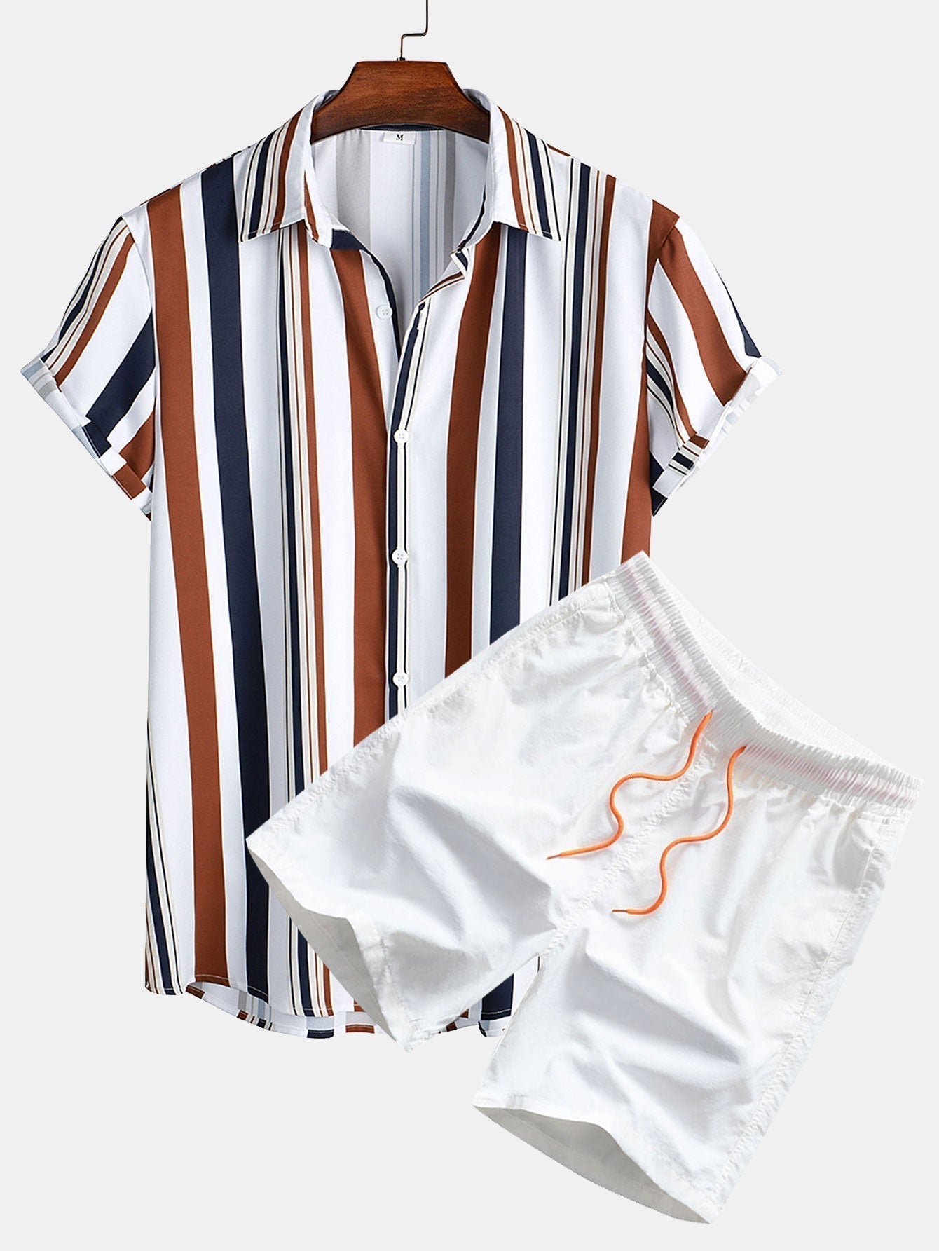 Sommer Set Herren: Gestreiftes Hemd und Shorts