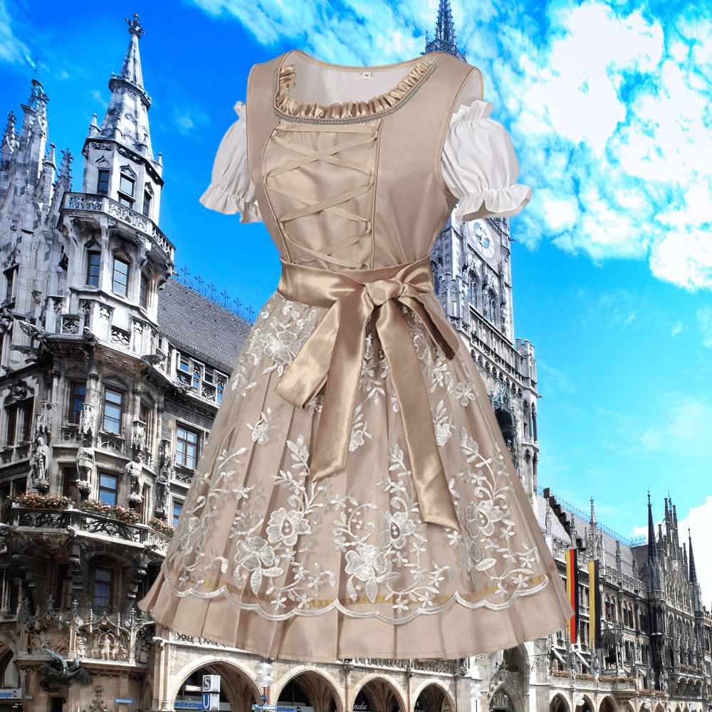Traditionelles Dirndl Set Damen Tracht mit Schürze - IdealeKleiden