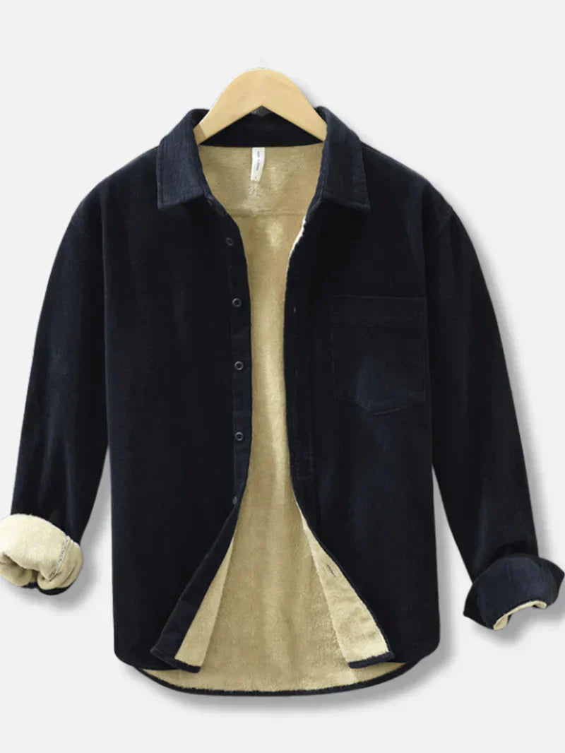 Herren Cordhemd Warm Fleece Overshirt