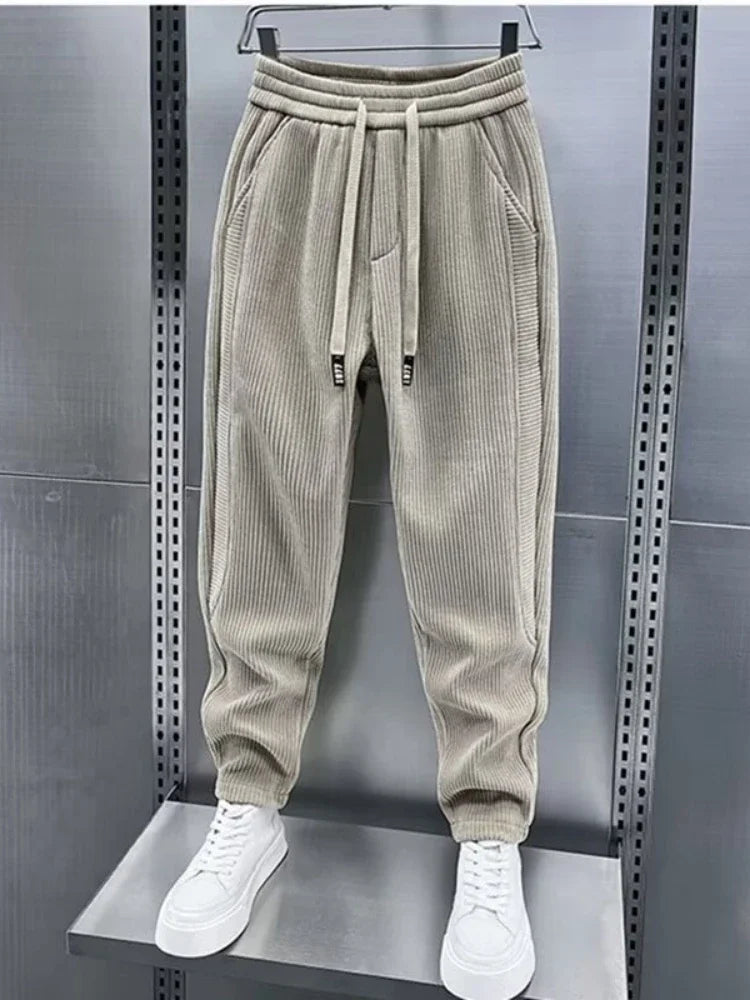 Herren Cordhose Bequem Elegant Weitbeinig