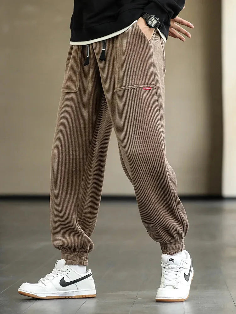 Herren Cordhose Jogger Bequem Baumwolle